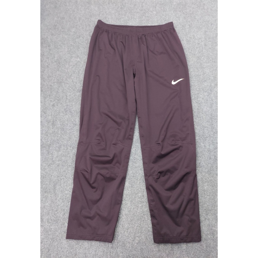 NIKE Track Pants Mens 3XLT Purple Metallic Swoosh Zip Ankle Mesh Lined STORM FIT